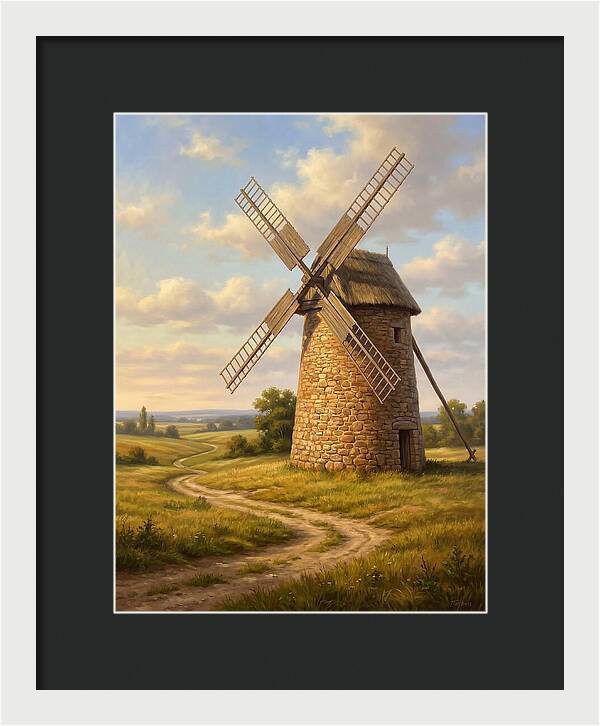 Dusk Over The Stone Windmill