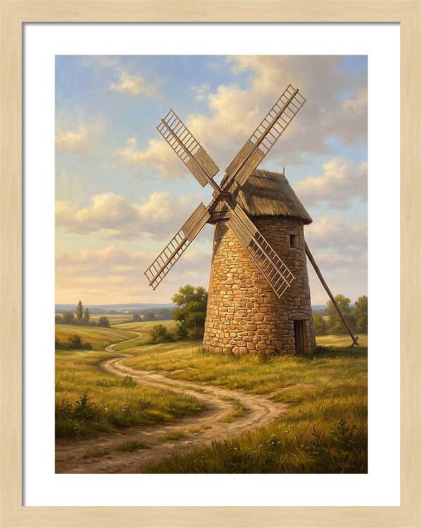 Dusk Over The Stone Windmill