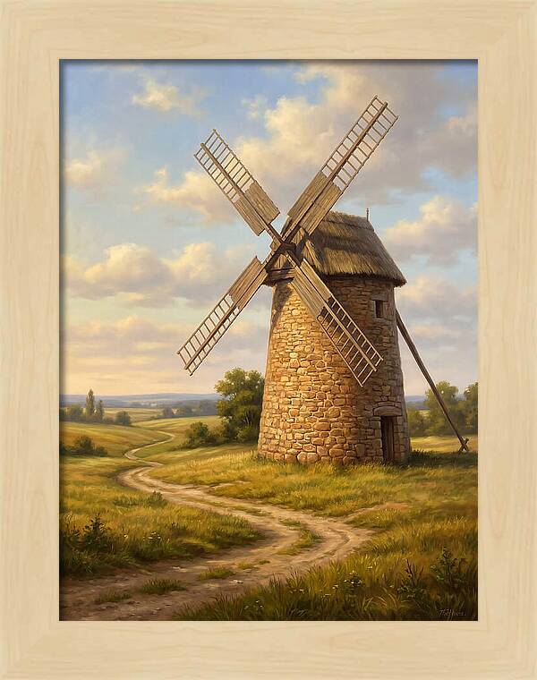 Dusk Over The Stone Windmill