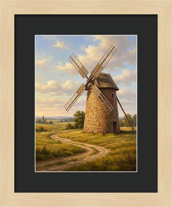 Dusk Over The Stone Windmill
