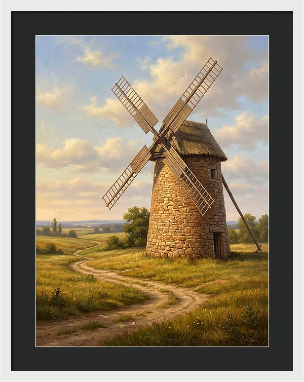 Dusk Over The Stone Windmill