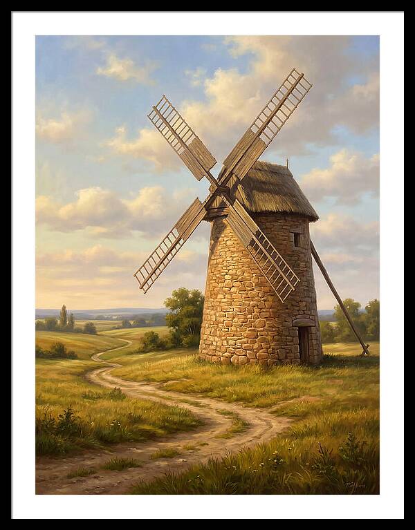 Dusk Over The Stone Windmill