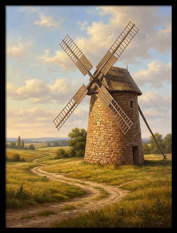 Dusk Over The Stone Windmill