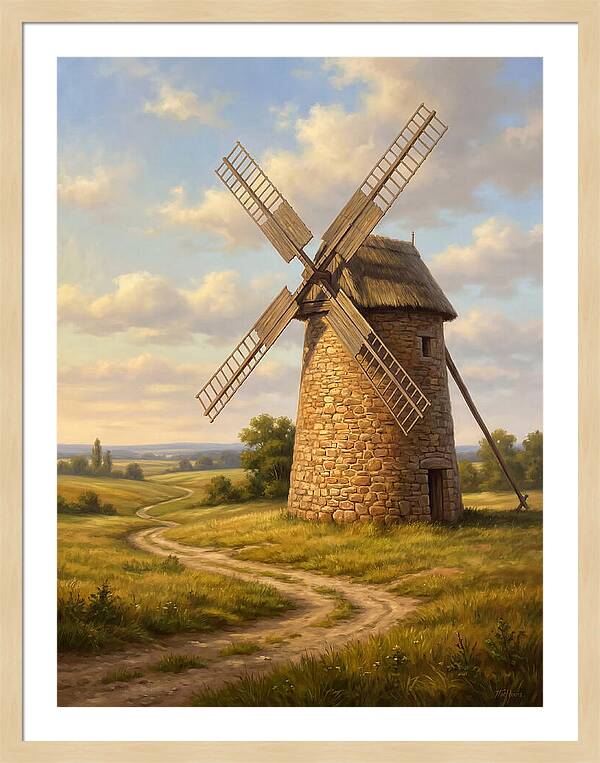 Dusk Over The Stone Windmill