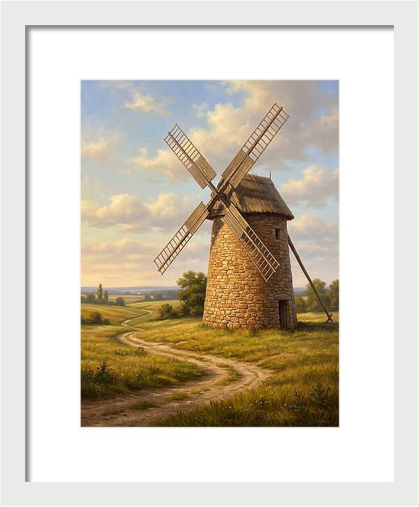 Dusk Over The Stone Windmill
