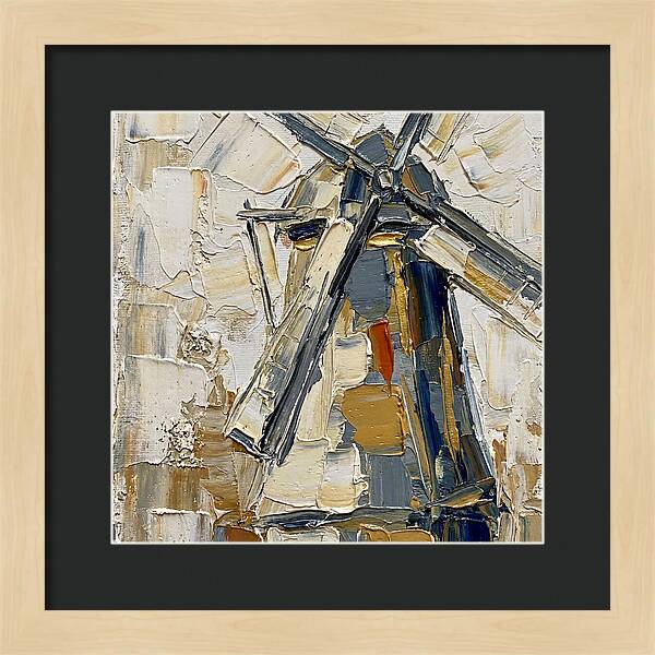 Dutch Windmill In Palette Knife Style