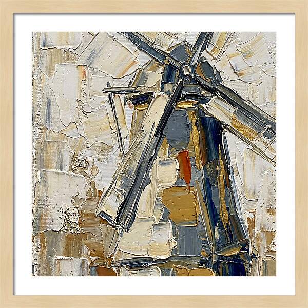 Dutch Windmill In Palette Knife Style