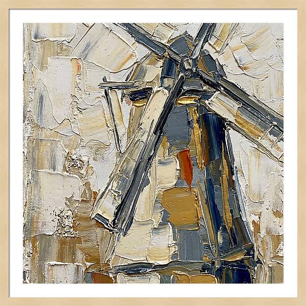 Dutch Windmill In Palette Knife Style