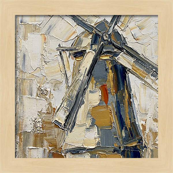 Dutch Windmill In Palette Knife Style