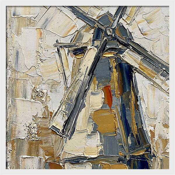 Dutch Windmill In Palette Knife Style