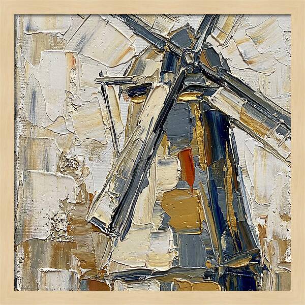 Dutch Windmill In Palette Knife Style