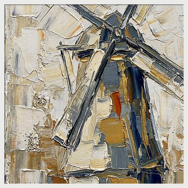 Dutch Windmill In Palette Knife Style