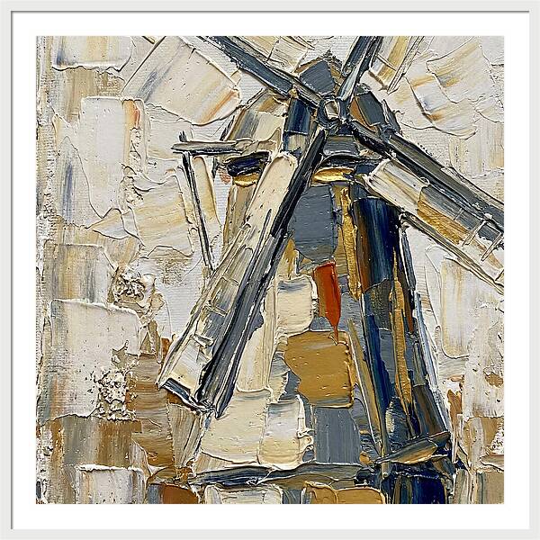 Dutch Windmill In Palette Knife Style
