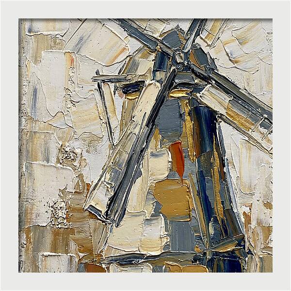 Dutch Windmill In Palette Knife Style