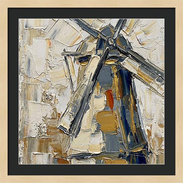Dutch Windmill In Palette Knife Style