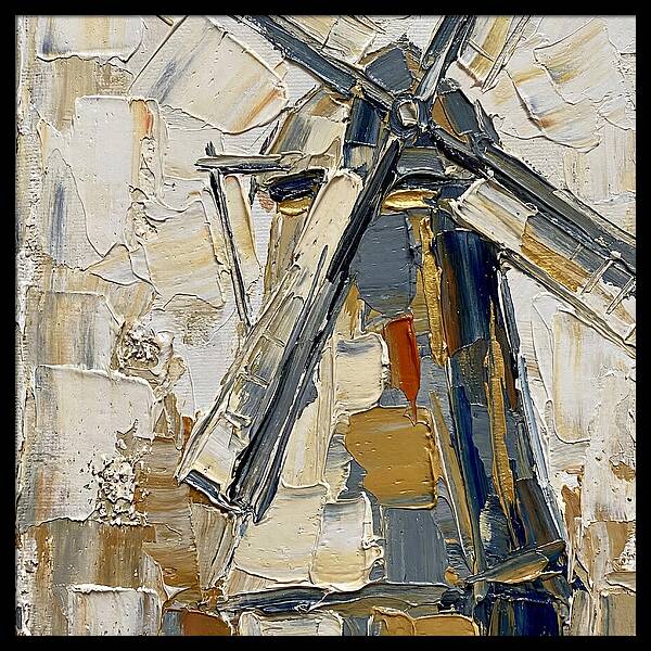 Dutch Windmill In Palette Knife Style