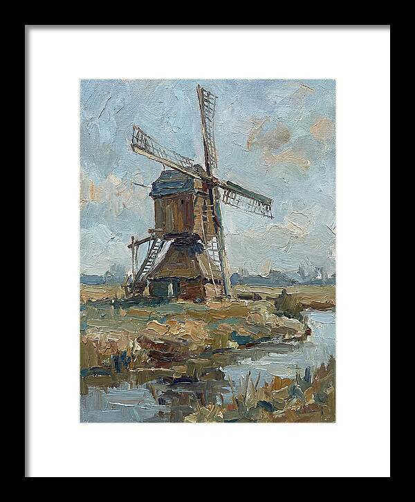 Dutch Windmill Under Blue Skies