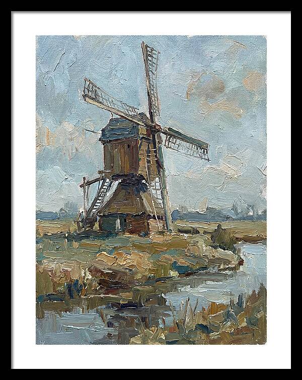 Dutch Windmill Under Blue Skies
