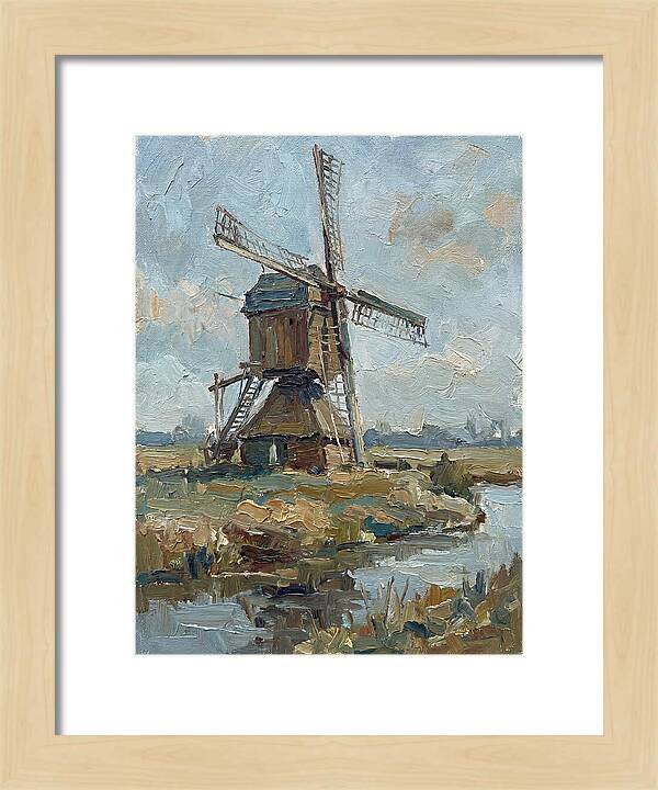 Dutch Windmill Under Blue Skies