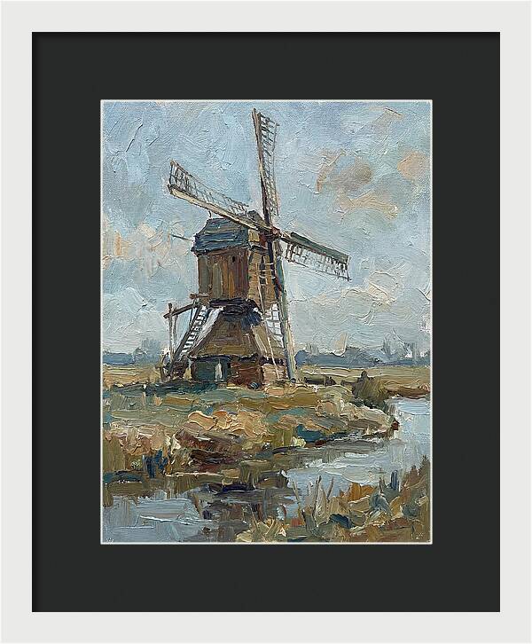 Dutch Windmill Under Blue Skies