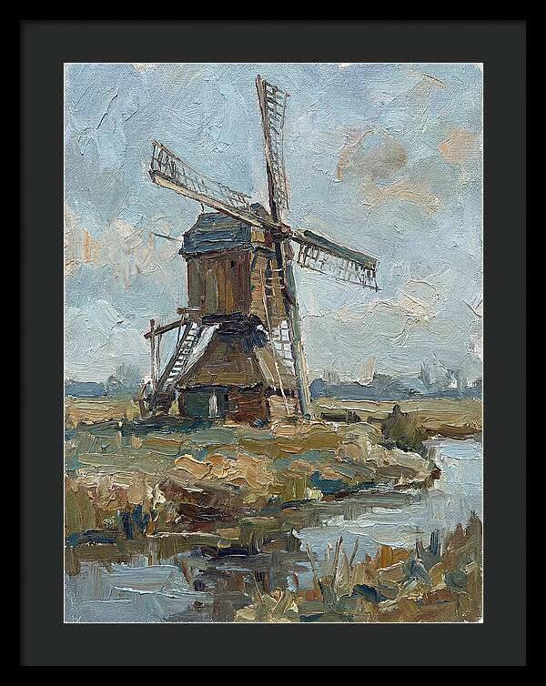 Dutch Windmill Under Blue Skies