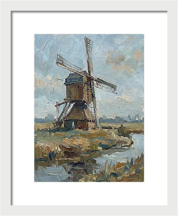 Dutch Windmill Under Blue Skies