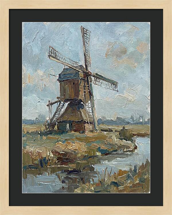 Dutch Windmill Under Blue Skies