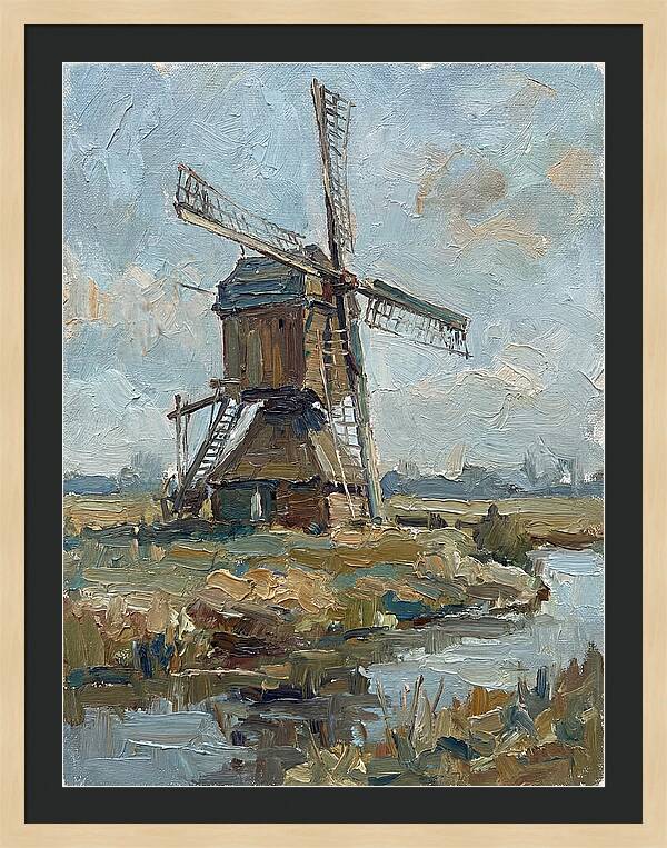 Dutch Windmill Under Blue Skies