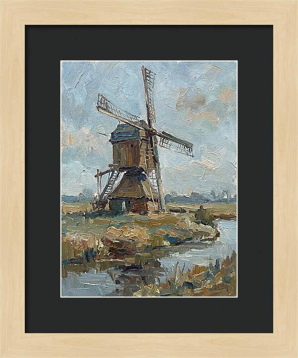 Dutch Windmill Under Blue Skies