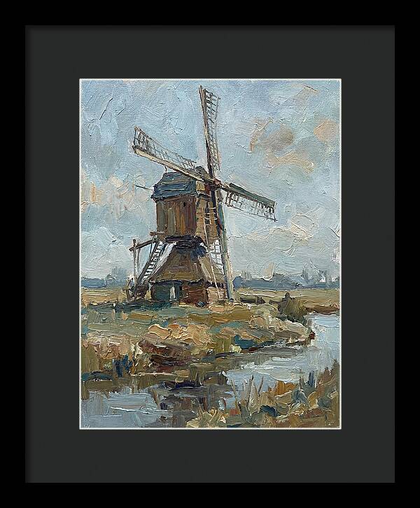 Dutch Windmill Under Blue Skies