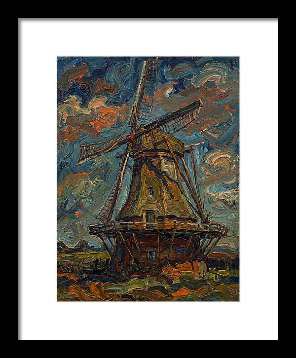 Dutch Windmill Under Vibrant Skies