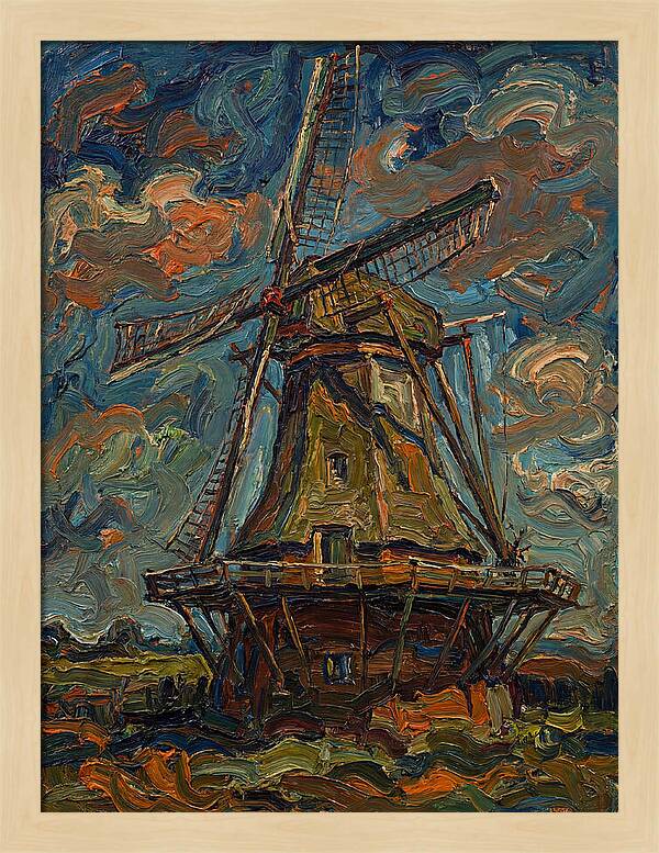 Dutch Windmill Under Vibrant Skies