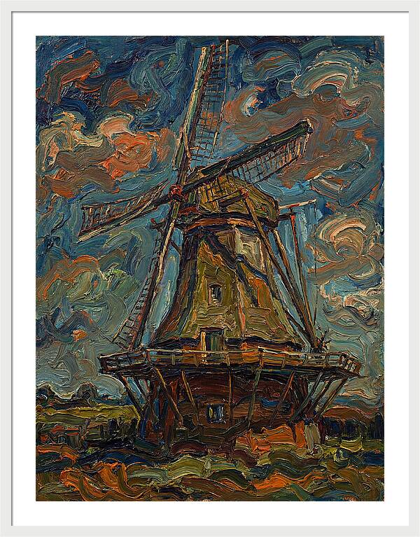 Dutch Windmill Under Vibrant Skies