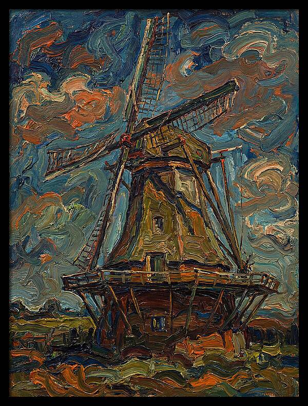 Dutch Windmill Under Vibrant Skies