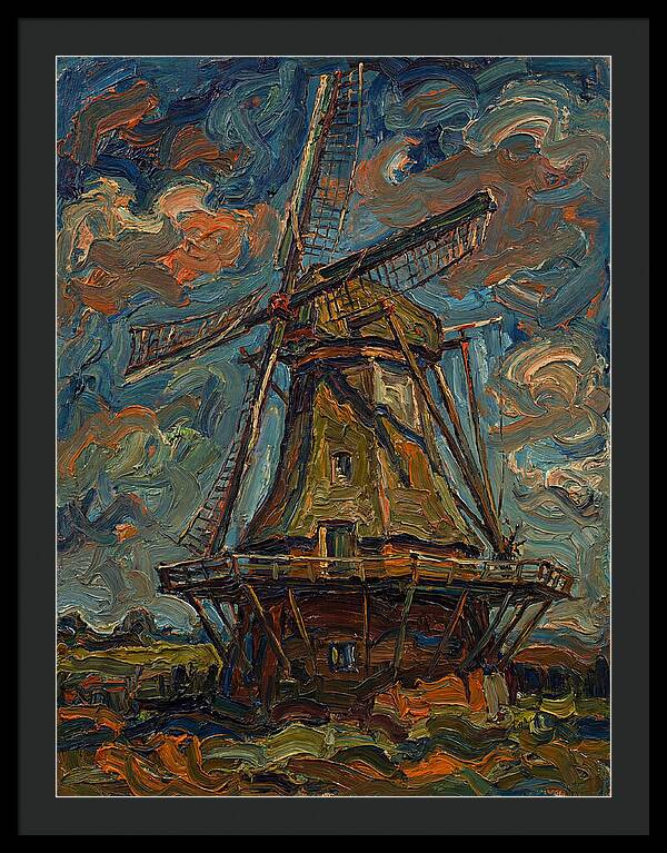 Dutch Windmill Under Vibrant Skies