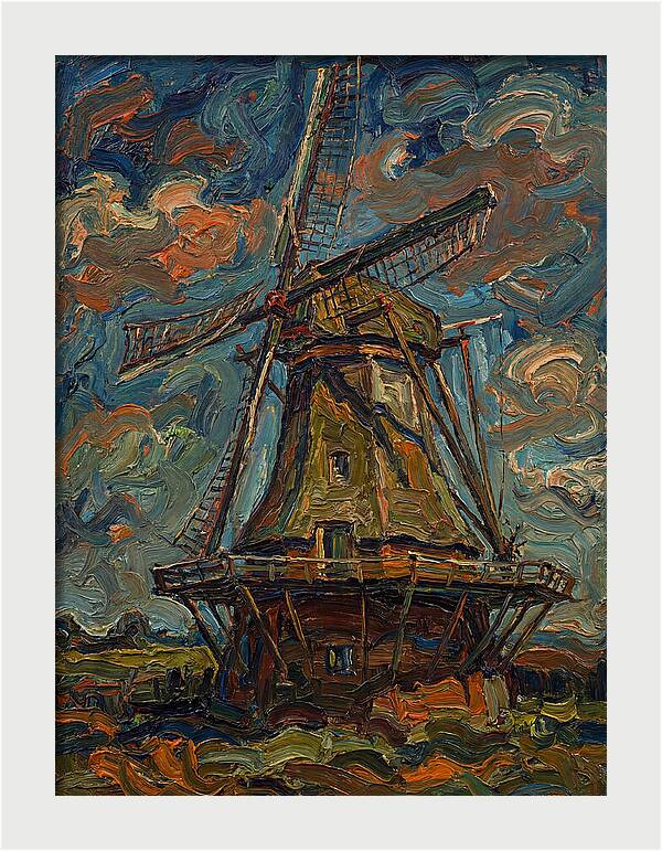 Dutch Windmill Under Vibrant Skies