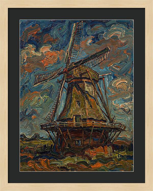 Dutch Windmill Under Vibrant Skies