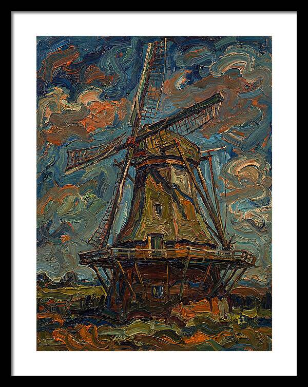 Dutch Windmill Under Vibrant Skies