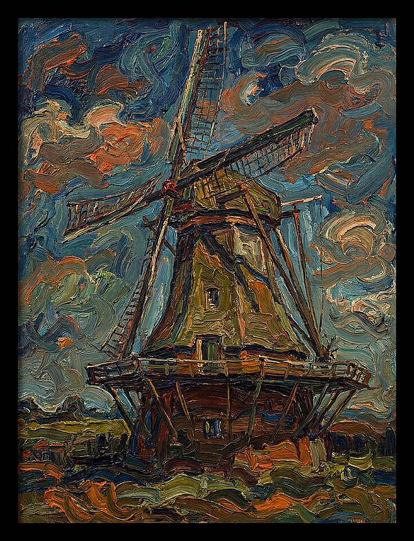 Dutch Windmill Under Vibrant Skies