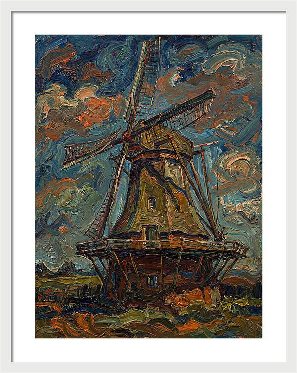 Dutch Windmill Under Vibrant Skies