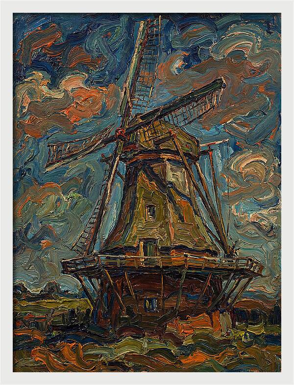 Dutch Windmill Under Vibrant Skies