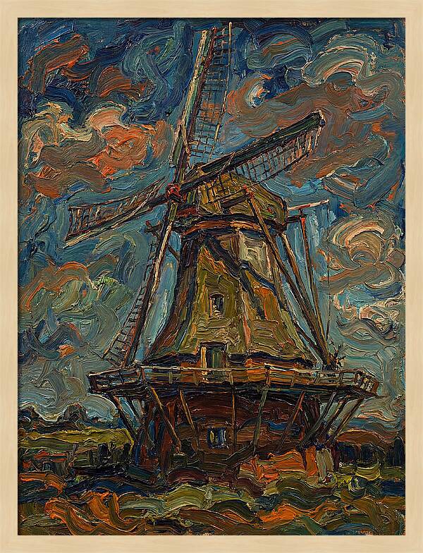 Dutch Windmill Under Vibrant Skies