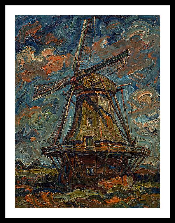 Dutch Windmill Under Vibrant Skies