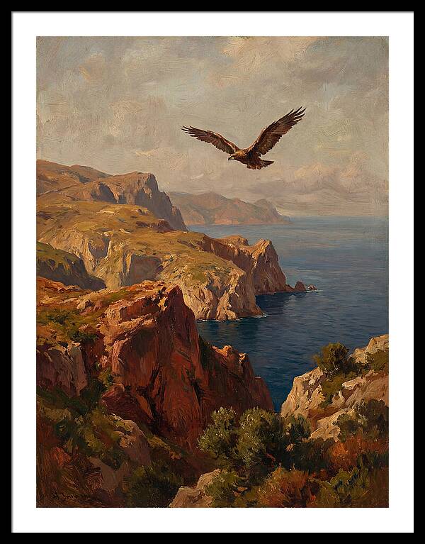 Eagle Over Mediterranean Cliffs