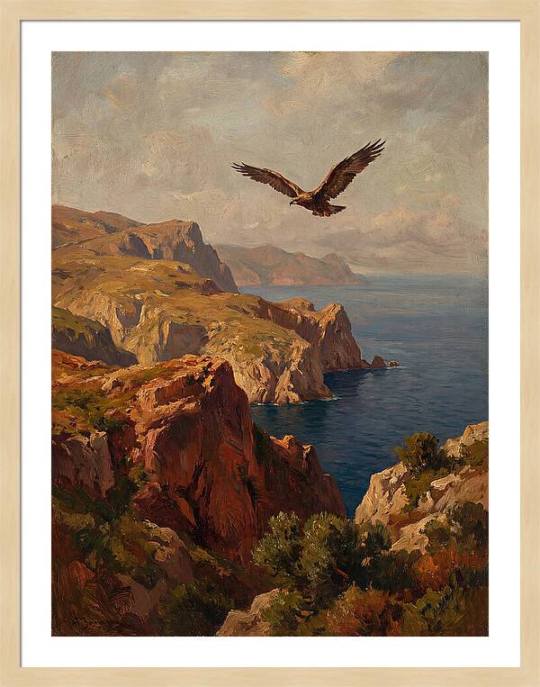 Eagle Over Mediterranean Cliffs