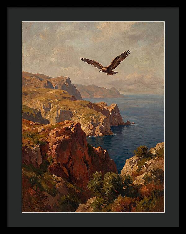 Eagle Over Mediterranean Cliffs
