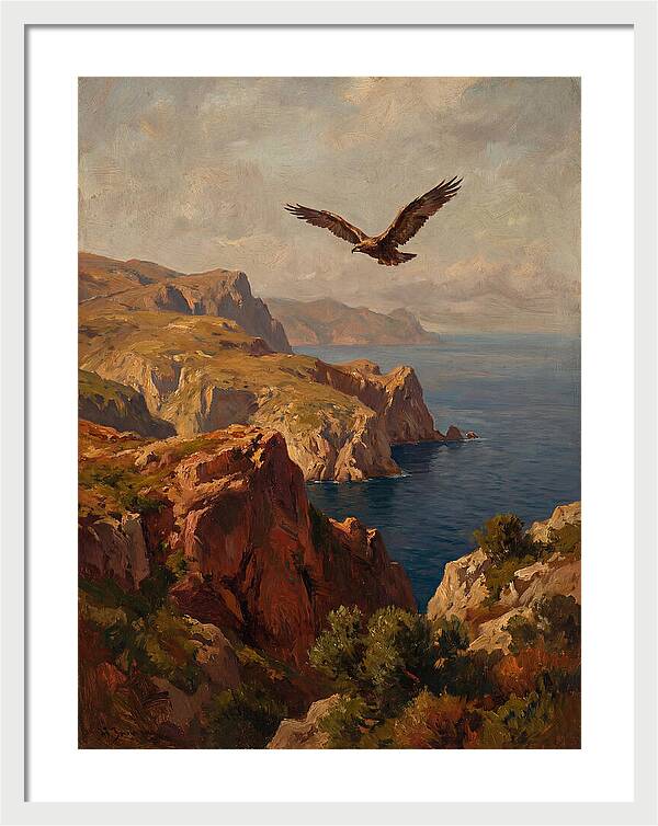 Eagle Over Mediterranean Cliffs
