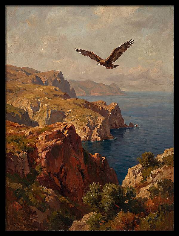 Eagle Over Mediterranean Cliffs