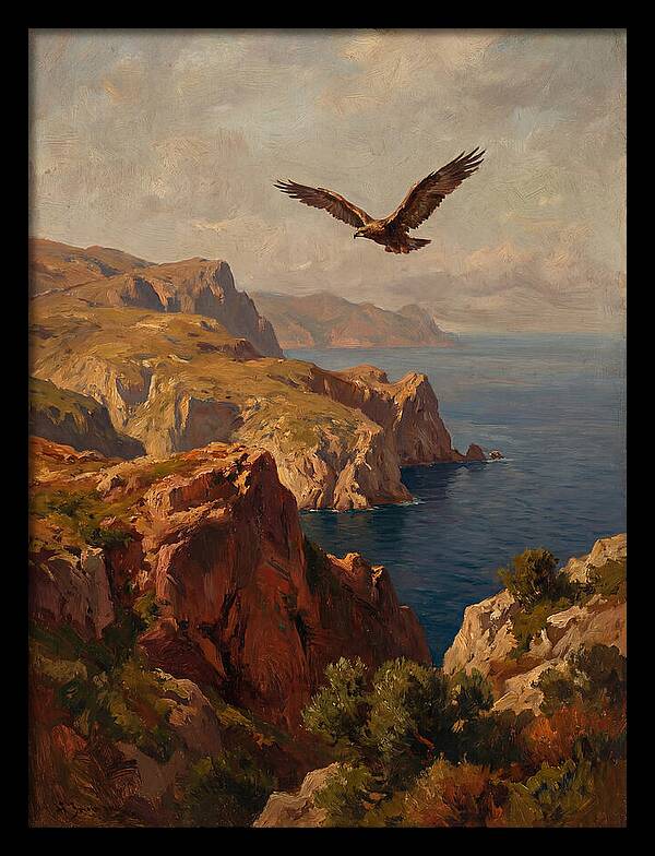 Eagle Over Mediterranean Cliffs