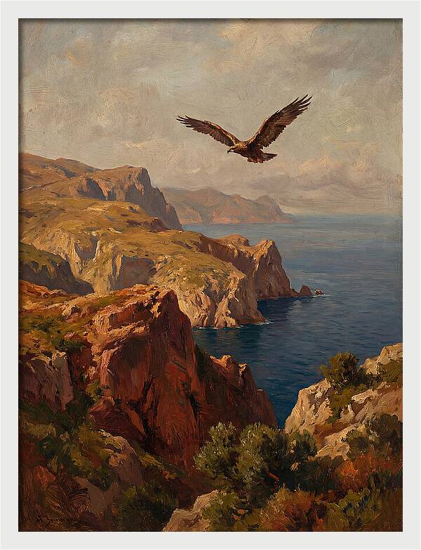 Eagle Over Mediterranean Cliffs
